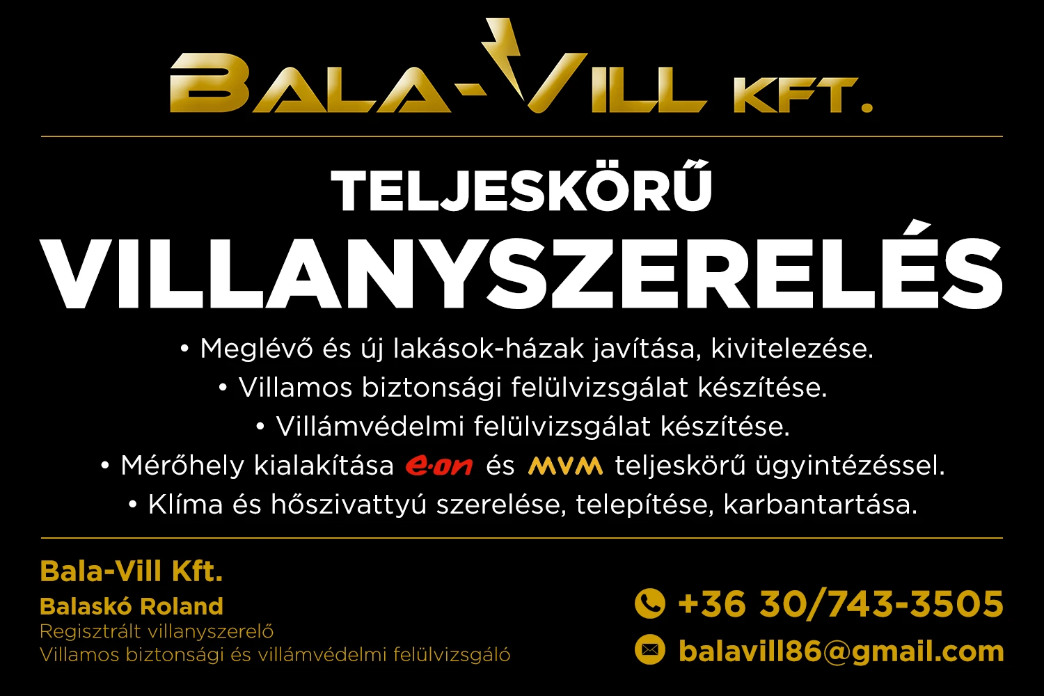 Bala-Vill Kft. - Villanyszerelés Dombóváron
