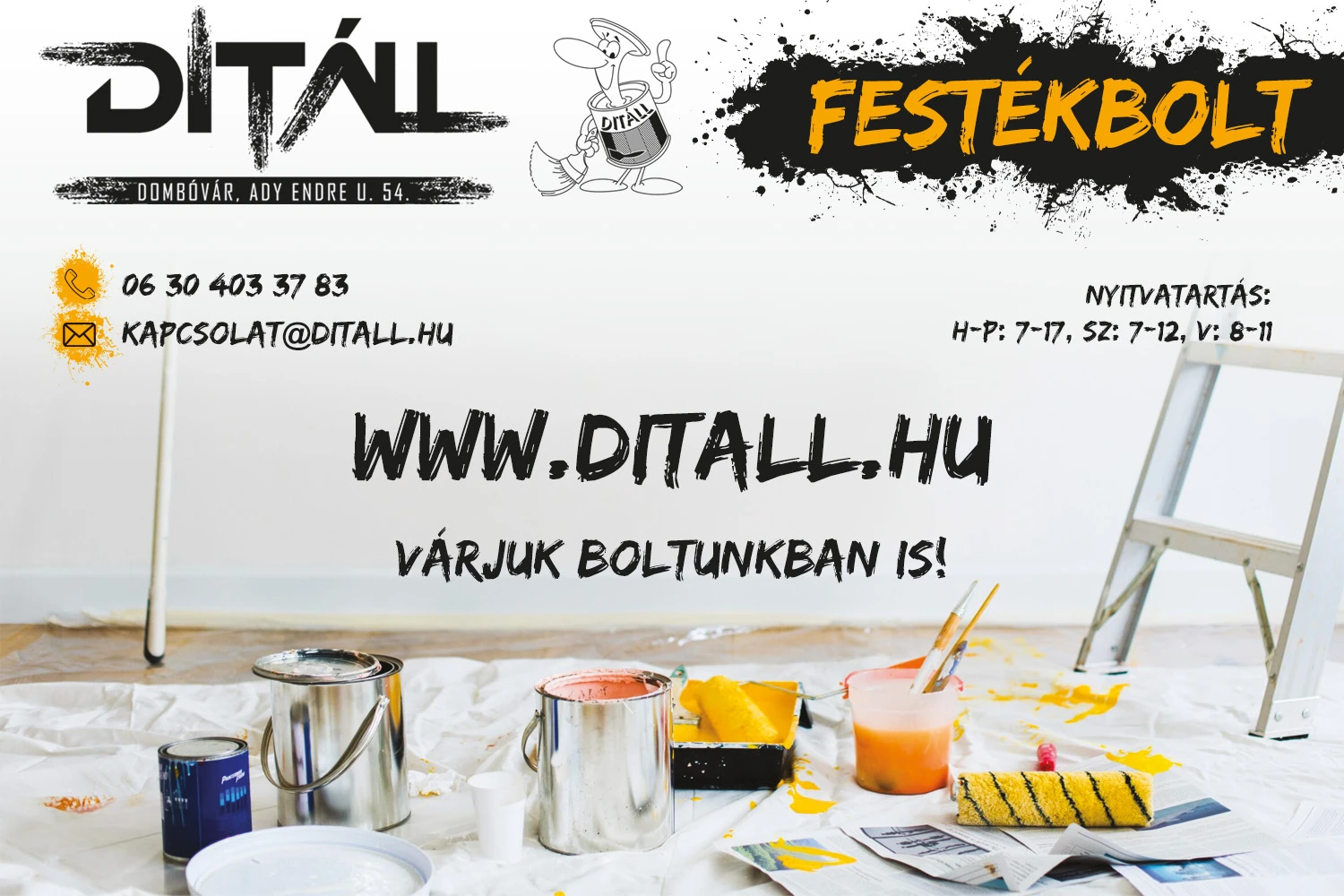 Ditáll Festékbolt Dombóvár – festékek, szerszámok és építőanyagok