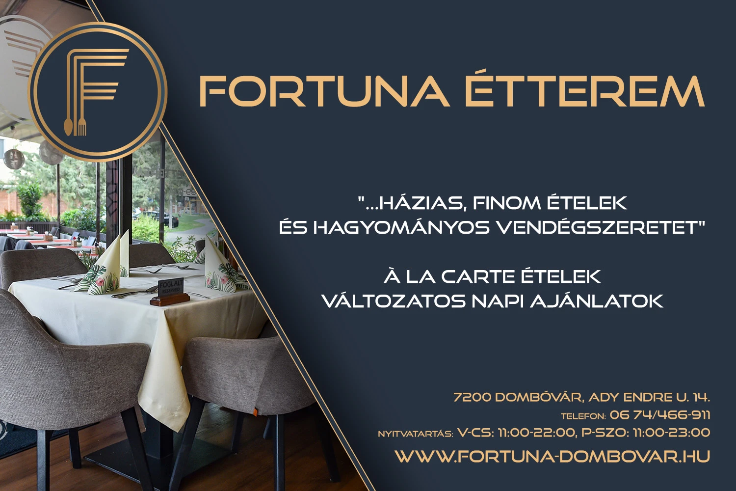 Fortuna Étterem Dombóváron – házias ételek