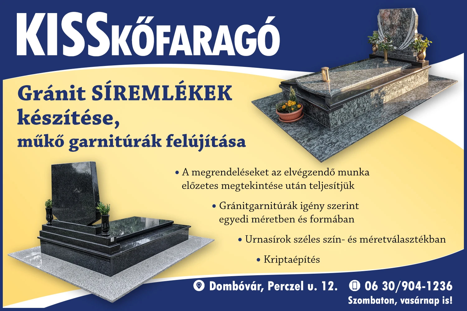 Kiss Kőfaragó Dombóvár – gránit sírkövek és síremlékek