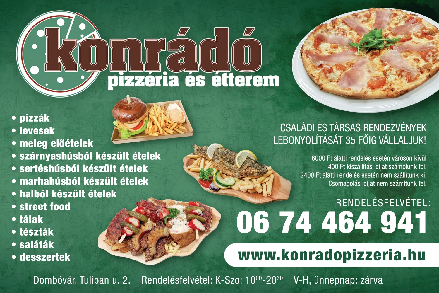 Konrádó Pizzéria és Étterem Dombóvár – pizza és étterem