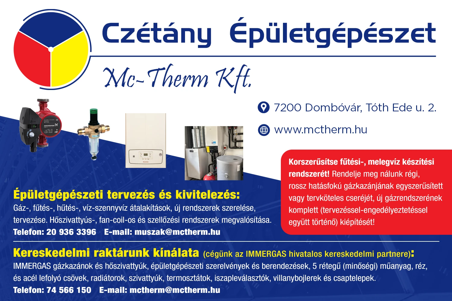 Épületgépészet Dombóváron | MC-Therm Kft. – Czétány Épületgépészet