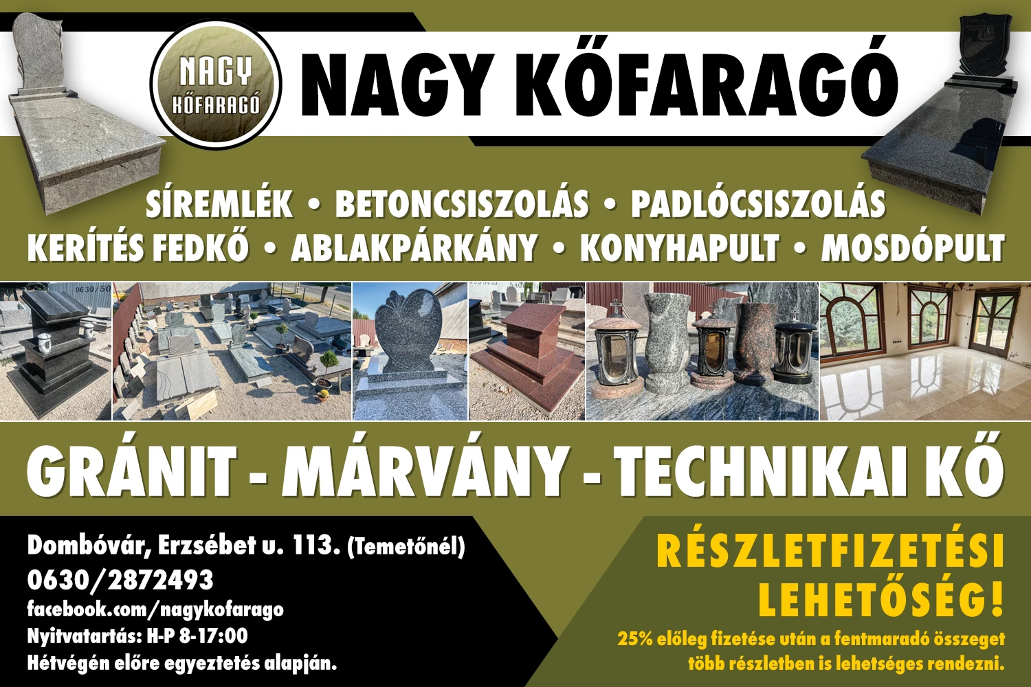 Nagy Kőfaragó Dombóvár – síremlék és egyedi kőmunkák