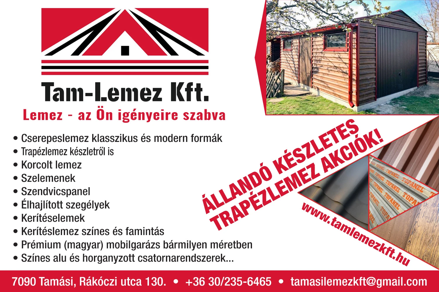 Tam-Lemez Kft. – lemeztermékek Tamásiban